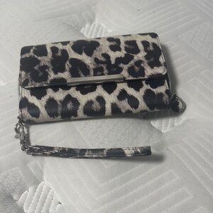 Leopard Print Wristlet Wallet
